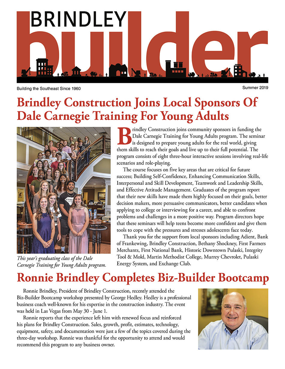 The Brindley Builder Newsletter | Summer 2019 | Brindley Construction